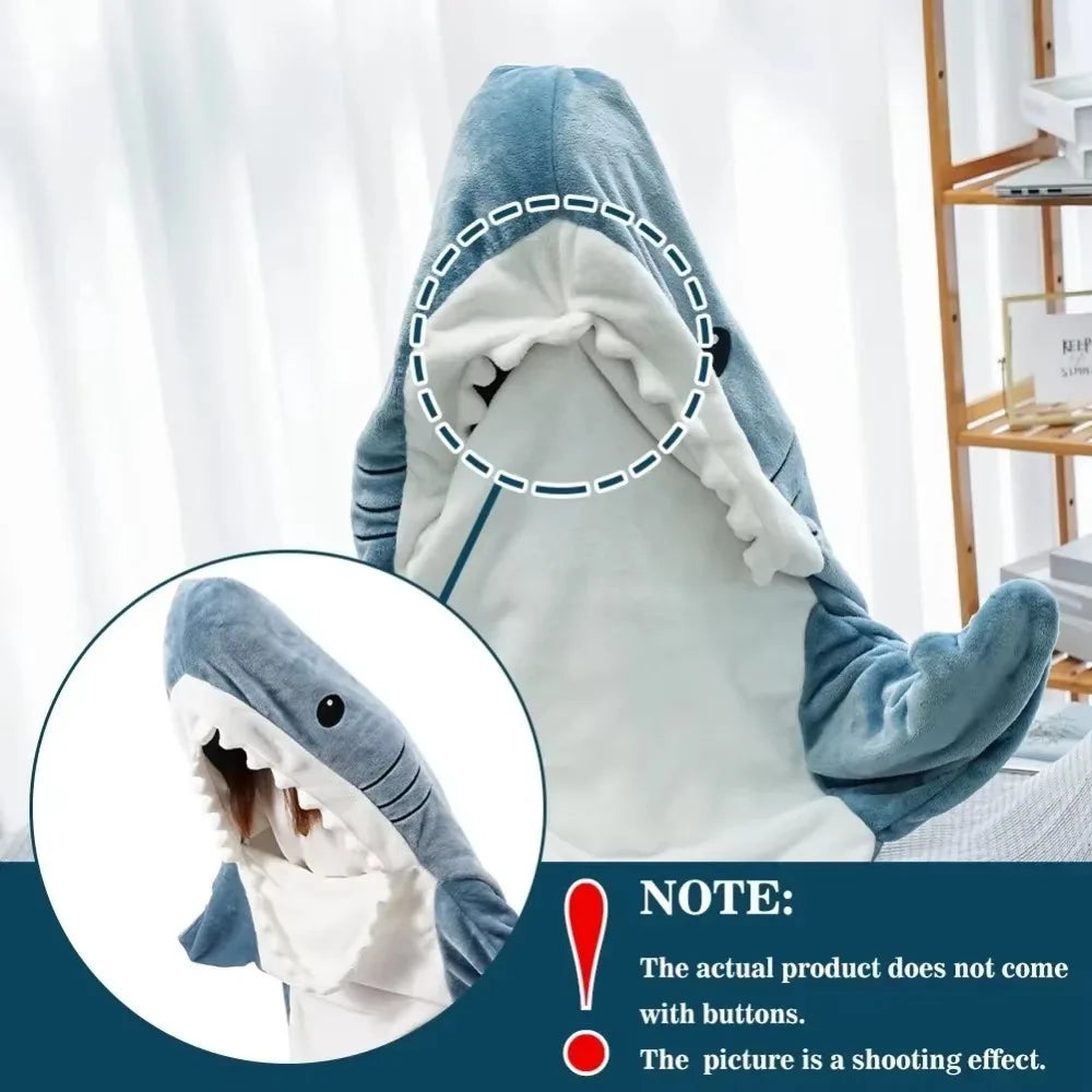 Shark Adult Cartoon Sleeping Bag Onesie Pajama Hooded