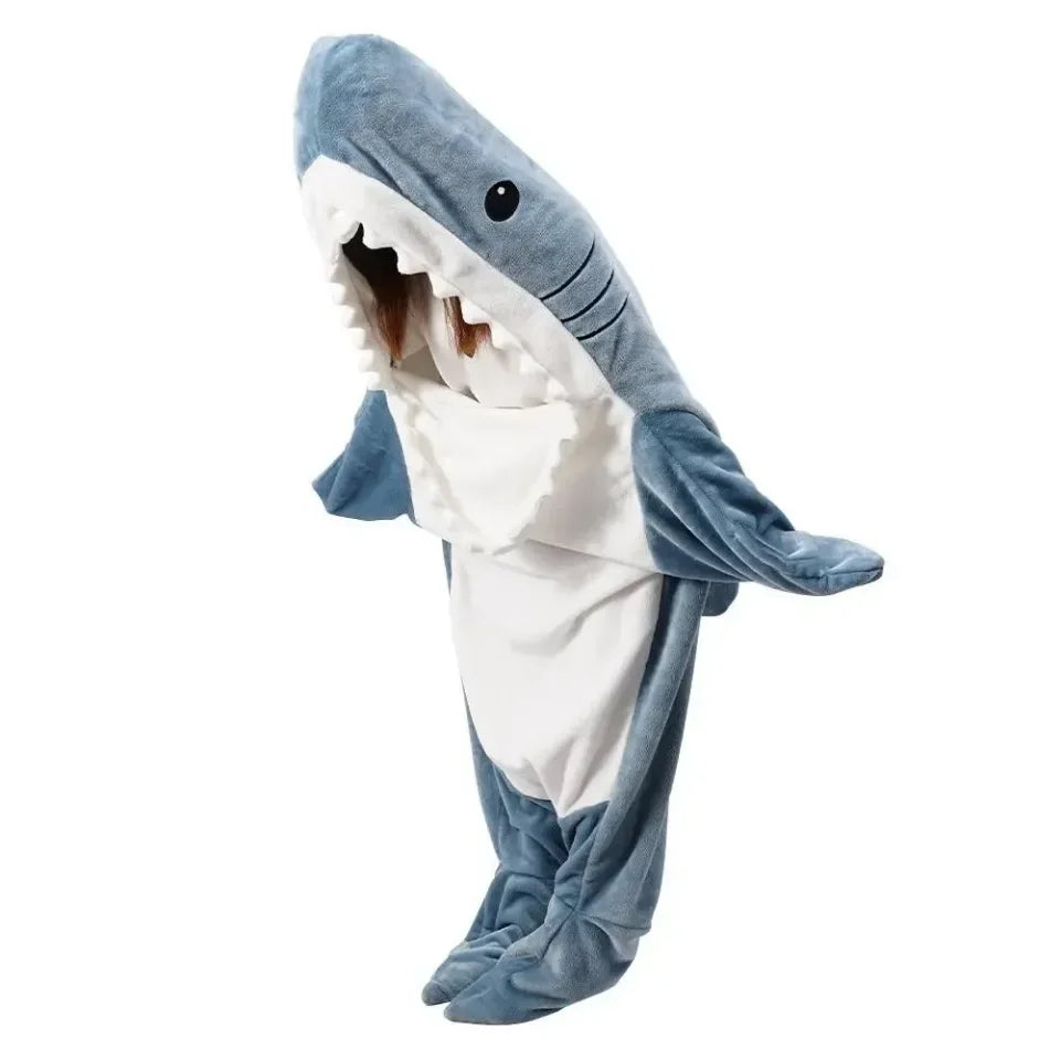 Shark Adult Cartoon Sleeping Bag Onesie Pajama Hooded