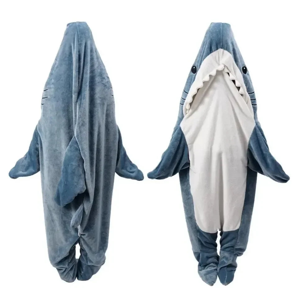 Shark Adult Cartoon Sleeping Bag Onesie Pajama Hooded