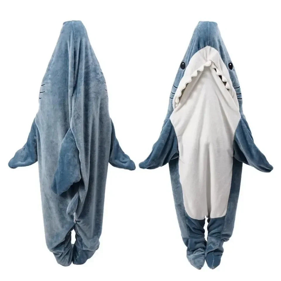 Shark Adult Cartoon Sleeping Bag Onesie Pajama Hooded