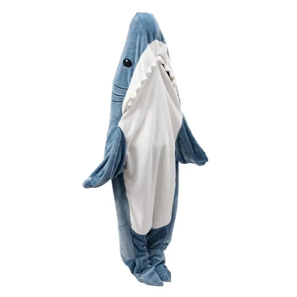 Shark Adult Cartoon Sleeping Bag Onesie Pajama Hooded