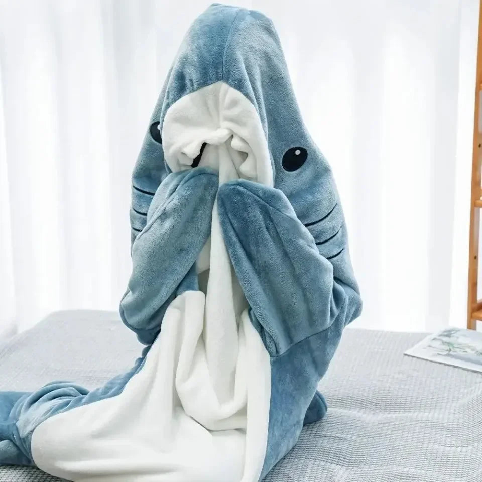 Shark Adult Cartoon Sleeping Bag Onesie Pajama Hooded