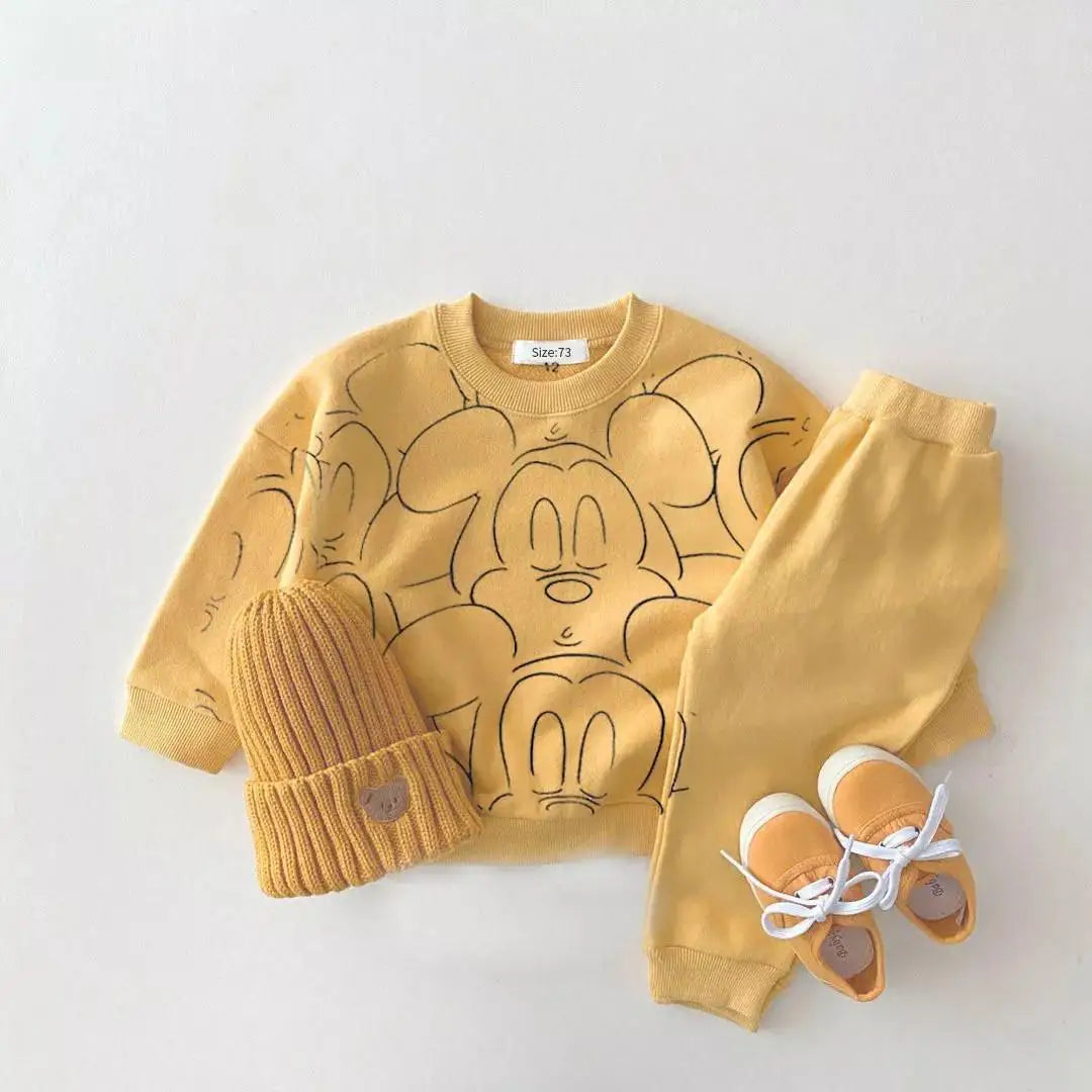 Mickey Mouse Tracksuits Baby Casual Sports Two-pieces Set Printed