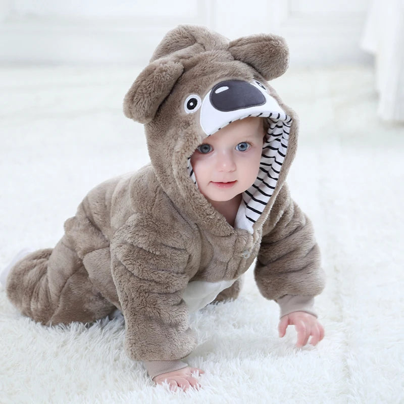 Koala Infant Baby Romper Pajamas Hooded