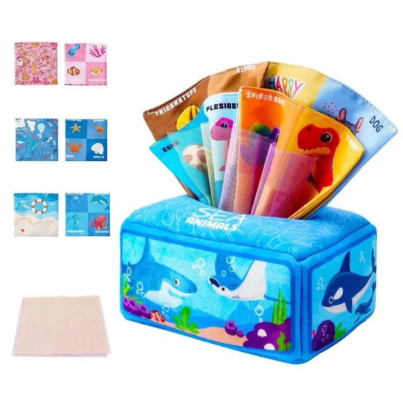 Baby Draw Paper Towel Tearing Tissue Box Baby Puzzle Early Education Montessori Children Cloth Toys