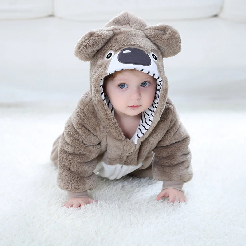 Koala Infant Baby Romper Pajamas Hooded