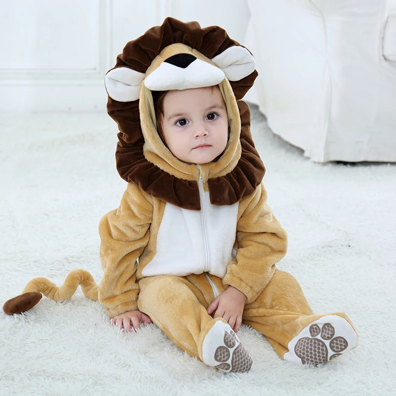 Lion Infant Baby Romper Pajamas Hooded