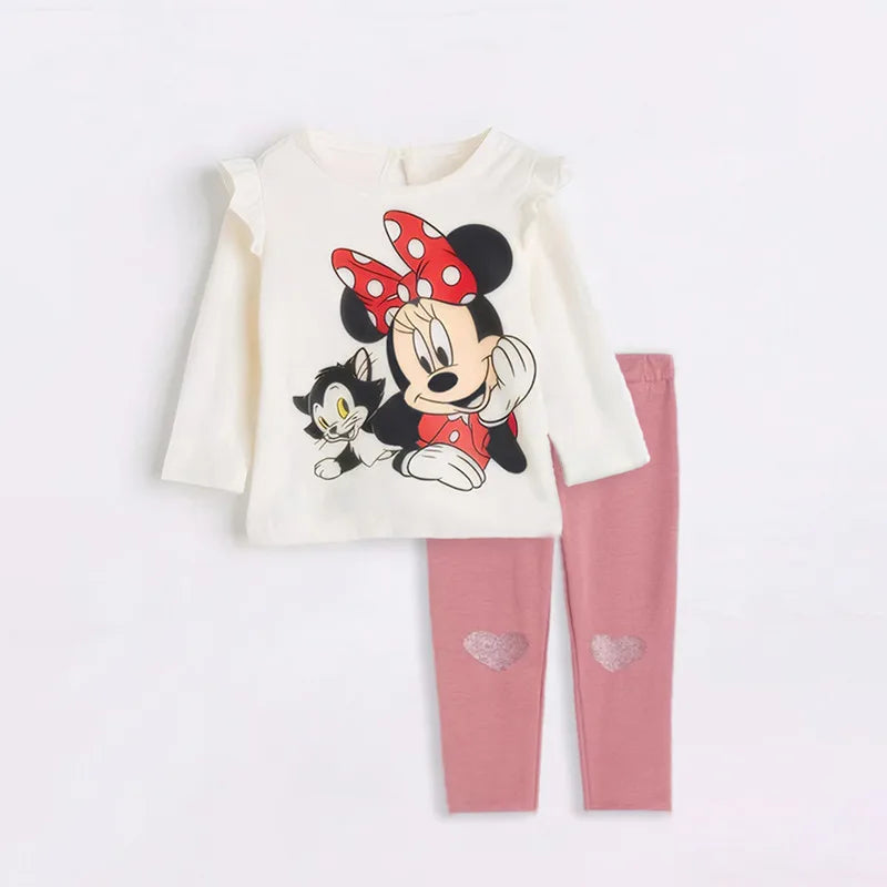 2Pcs Minnie Mouse Long Toddler Baby Clothing Sets