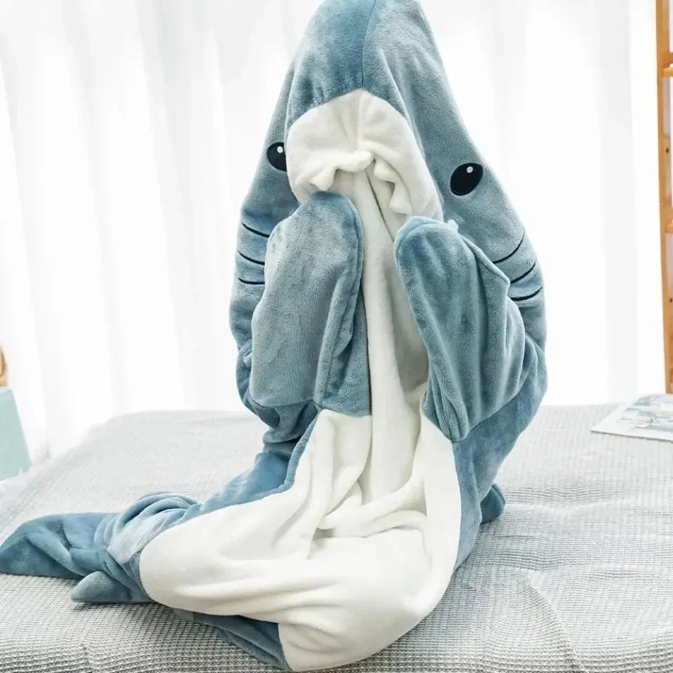 Shark Adult Cartoon Sleeping Bag Onesie Pajama Hooded