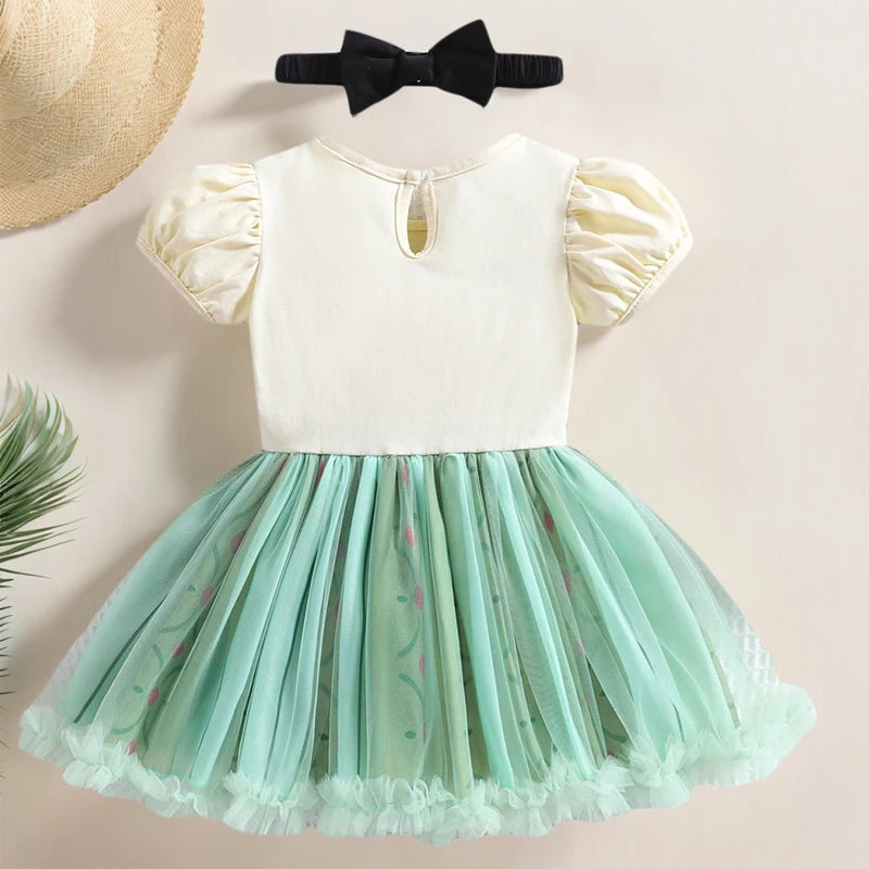 Disney Princess Baby Girl Dress Romper With Headbands
