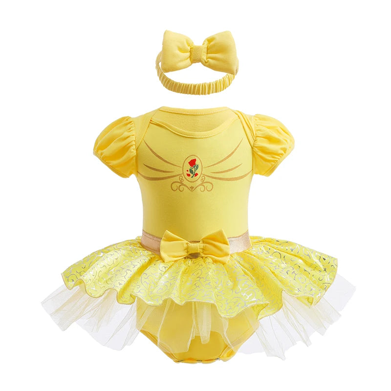 Disney Princess Baby Girl Dress Romper With Headbands