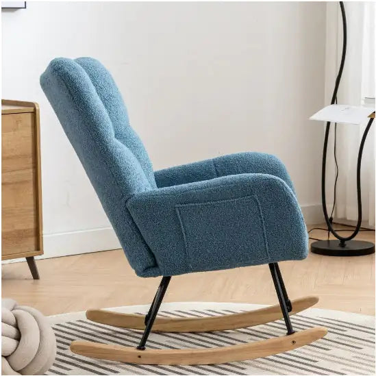 Soft Teddy Fabric Rocking Chair For Nursery