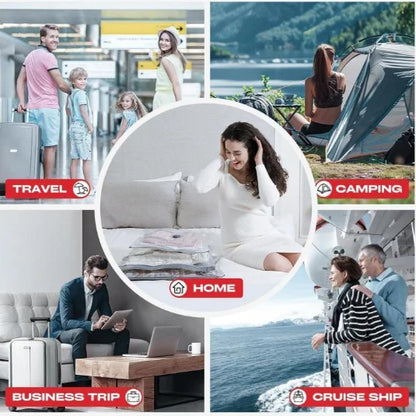 Vacuum Bags for Travel with Rechargeable air Pump, Carry-on Size Compression Packing Bags for Luggage and Suitcase, Space Saver