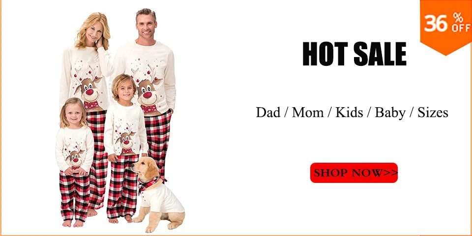 Christmas Family Pajamas Matching Outfits American Sizes (Merry Christmas)