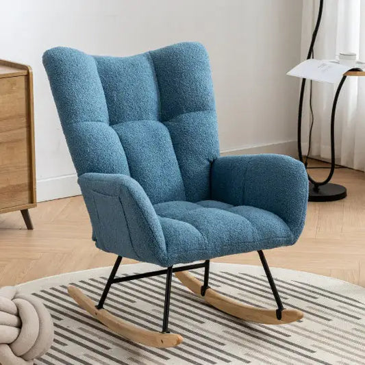 Soft Teddy Fabric Rocking Chair For Nursery