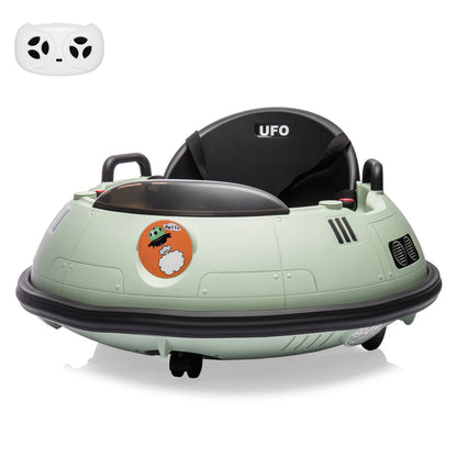 12V Kids Bumper Car with Remote Control,360° Spin,LED Lights,Safety Belt & Music,Electric Ride On Toy for Toddlers 18+ Months