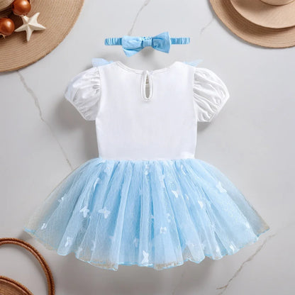 Disney Princess Baby Girl Dress Romper With Headbands