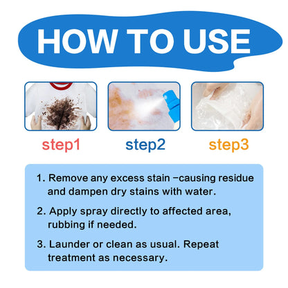 Fabric Stain Remover Spray Dust Bleached Decontamination Treater Spray Effective Yellow Stains Removal for Laundry and Shoes
