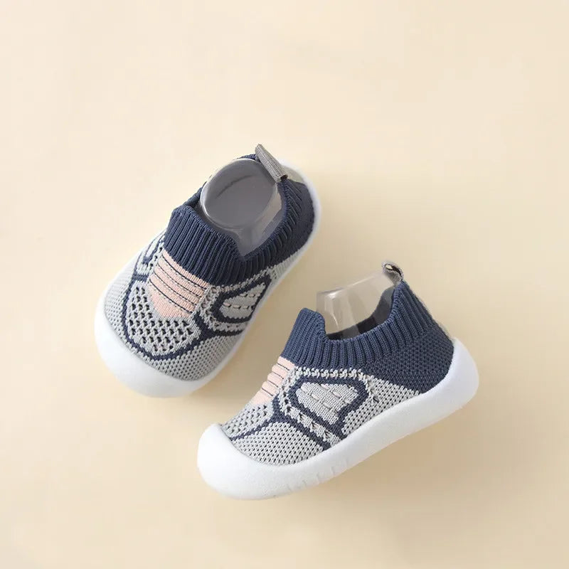 PROSPERBABY Anti-Slip Shoes Breathable Crib Floor Socks with Rubber Sole for ChildrenGirlsBoys Mesh Shoes Soft Bottom Slippers