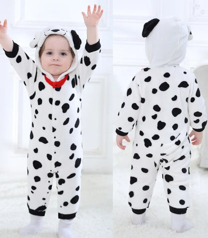 Dalmation Infant Baby Romper Pajamas Hooded