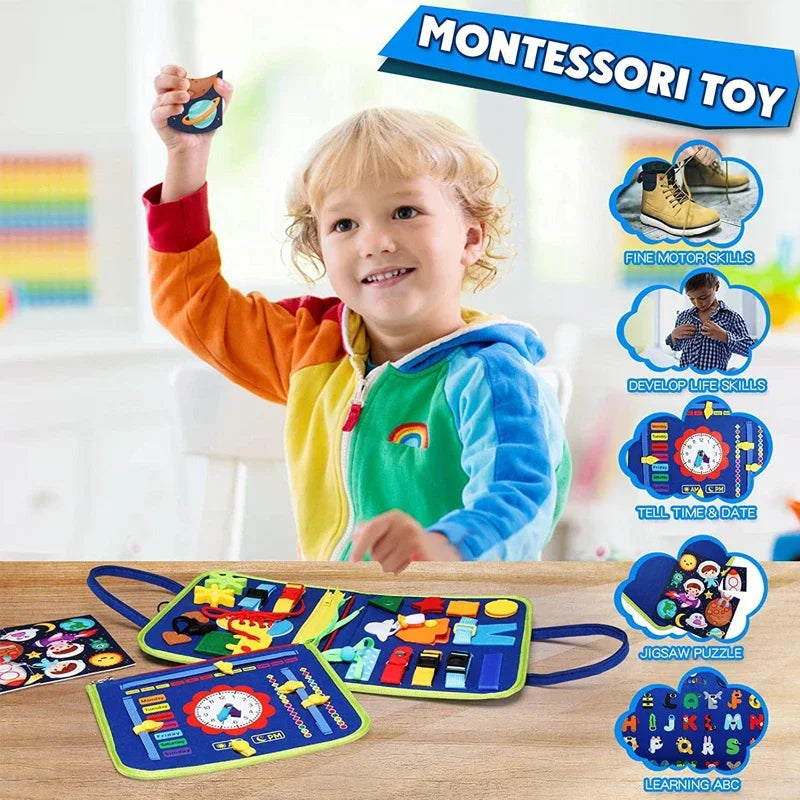 Kids Travel Toy Felt Activity Quiet Books Busy Board Activity Educational Sensory Learning Book