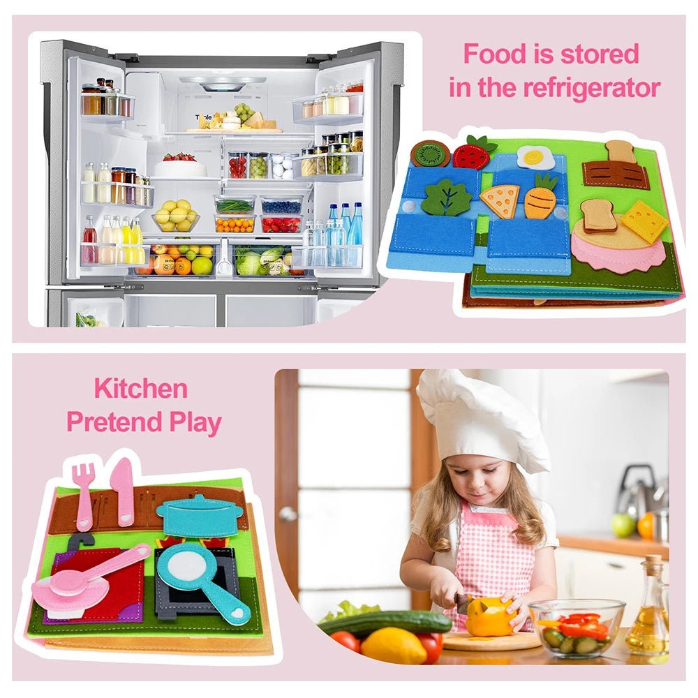Toddlers Toy Busy Book 3D Baby Story Cloth Activities Felt Quite Book Board Preschool Learning Education Travel Toys