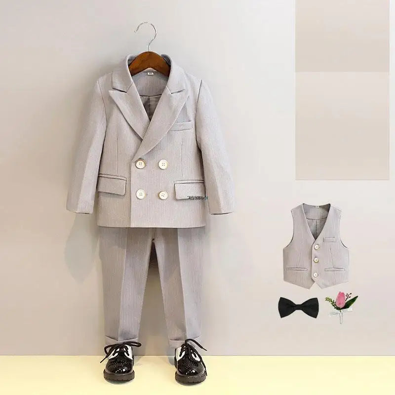 BoysSuit For Wedding BabyKids Photograph Suit ChildrenFormal Ceremony Tuxedo Dress Party Performance Costume