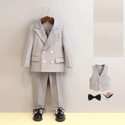 BoysSuit For Wedding BabyKids Photograph Suit ChildrenFormal Ceremony Tuxedo Dress Party Performance Costume