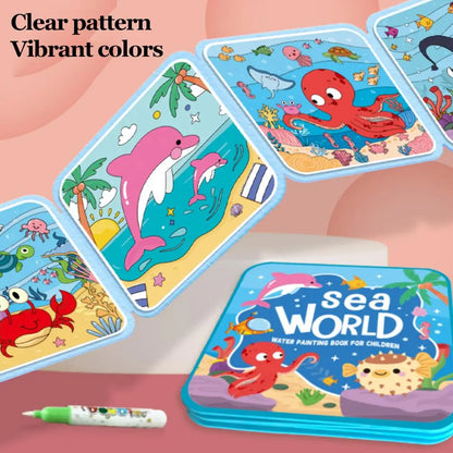 Magic Water Drawing Book for Kids - Reusable Doodle Mat, Mess-Free Travel Toy, Foldable Painting Activity Book