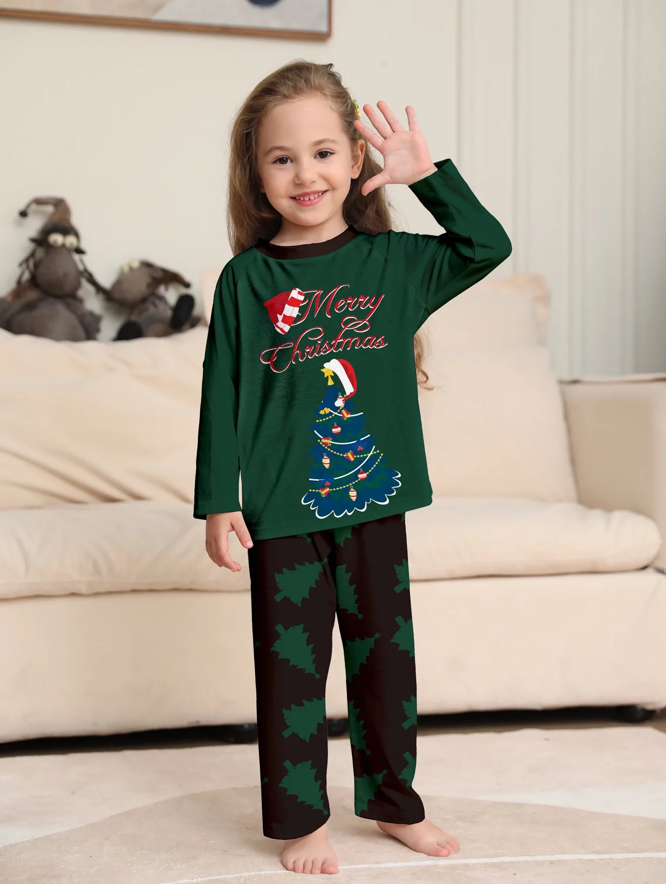 Christmas Family Pajamas Matching Outfits American Sizes (Merry Christmas)