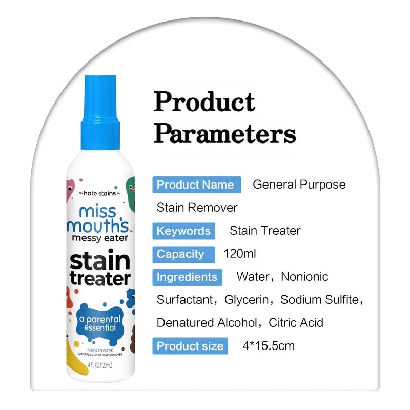 Fabric Stain Remover Spray Dust Bleached Decontamination Treater Spray Effective Yellow Stains Removal for Laundry and Shoes