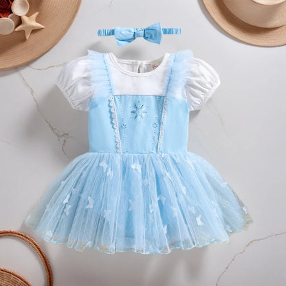 Disney Princess Baby Girl Dress Romper With Headbands