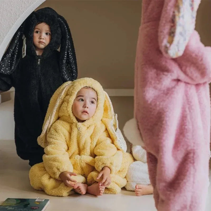 Autumn Winter Baby Bunny Jumpsuit Hooded