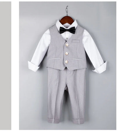 BoysSuit For Wedding BabyKids Photograph Suit ChildrenFormal Ceremony Tuxedo Dress Party Performance Costume