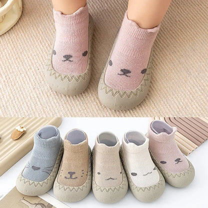 PROSPERBABY Socks Shoes Cute Soft Rubber Sole Floor Sneaker Booties First Time Walker