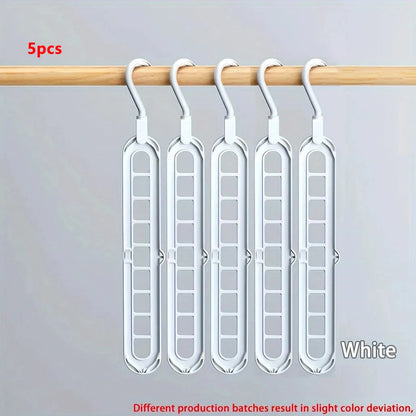 Plastic Multifunctional Hangers Heavy Duty Space Saving 9 Holes Clothes Organizer for Bedroom Cabinet Wardrobe Home Storage Use