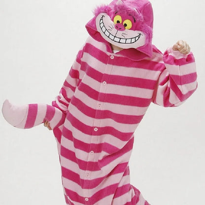 Cheshire Cat Cartoon One-Piece Pajamas Men Women Children