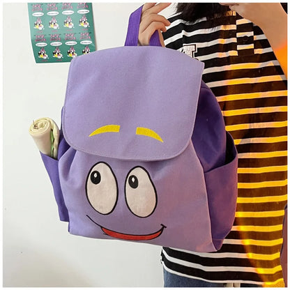 Dora The Explorer Backpack Cartoon Map Large Capacity Messenger Bag