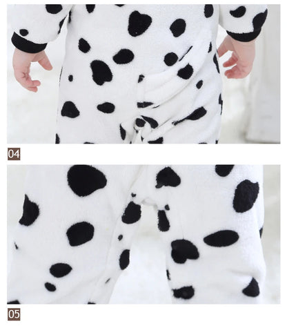 Dalmation Infant Baby Romper Pajamas Hooded