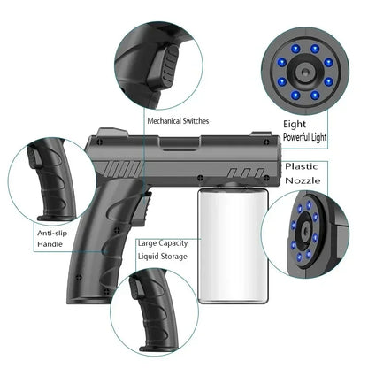 Barber Sprayer Bottle 280ML Steam Spray Sprayer Bottle Handheld USB Nano Blue Light Electric Household Spray Disinfection Gun
