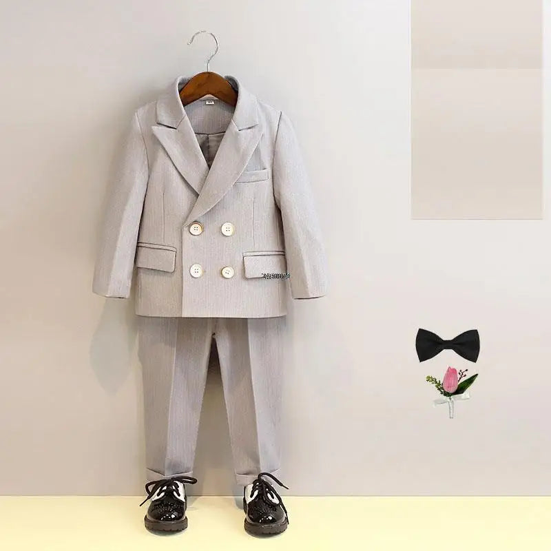 BoysSuit For Wedding BabyKids Photograph Suit ChildrenFormal Ceremony Tuxedo Dress Party Performance Costume
