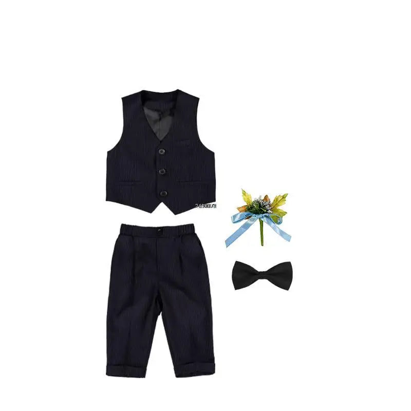 BoysSuit For Wedding BabyKids Photograph Suit ChildrenFormal Ceremony Tuxedo Dress Party Performance Costume