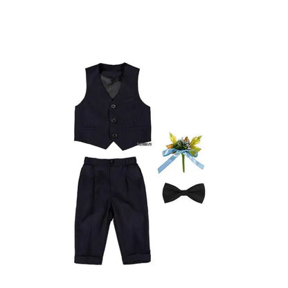 BoysSuit For Wedding BabyKids Photograph Suit ChildrenFormal Ceremony Tuxedo Dress Party Performance Costume