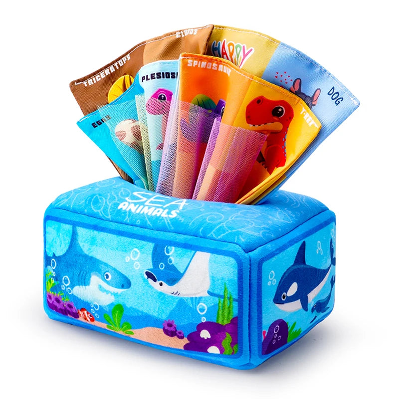 Baby Draw Paper Towel Tearing Tissue Box Baby Puzzle Early Education Montessori Children Cloth Toys