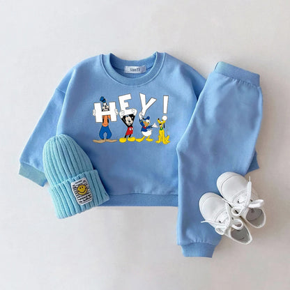 2Pcs Baby Set Mickey Mouse Sweatshirts + Pants Tracksuit