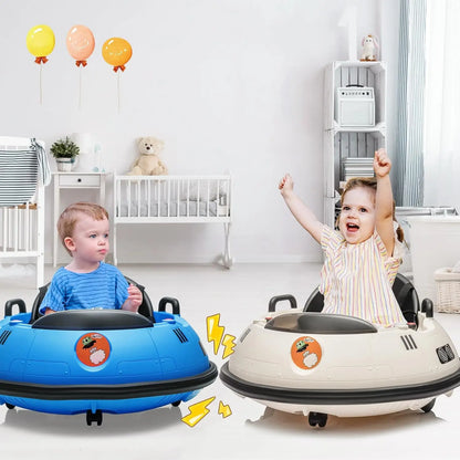 12V Kids Bumper Car with Remote Control,360° Spin,LED Lights,Safety Belt & Music,Electric Ride On Toy for Toddlers 18+ Months