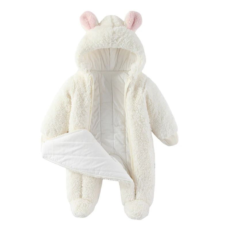 PROSPERBABY WIinter Jumpsuit Thicken BoysGirls Romper Cotton Warm Bodysuit Soft Snow Wear Jacket 0m-12m