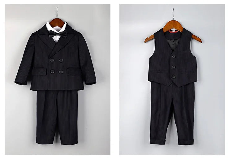 BoysSuit For Wedding BabyKids Photograph Suit ChildrenFormal Ceremony Tuxedo Dress Party Performance Costume