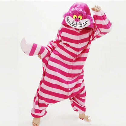 Cheshire Cat Cartoon One-Piece Pajamas Men Women Children