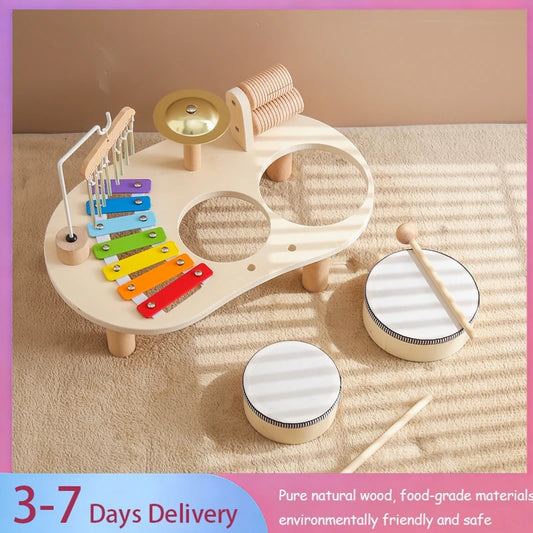 Baby Educational Toys Wooden Aeolian Bells Montessori Children's Musical Toys Xylophone Newborn Birthday Gifts Music Table Toys